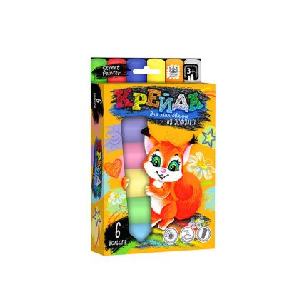 гр Крейда для малювання, велика MEL-01-04U УКР. (20) "Danko Toys", d-2,5 см, 6 штук, кольорова