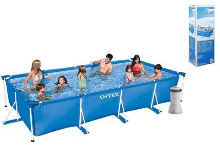 Intex Басейн каркасний 28274 NP (1) 450 х 220 х 84 см (2006 л/год) насос-фільтр, об&apos;єм: 7127 л при 90 заповненні, в коробці