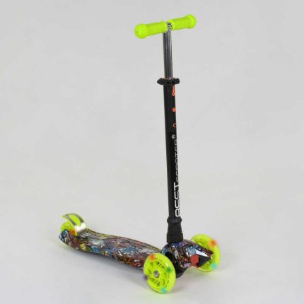 Самокат А 25470 /779-1325 MAXI "Best Scooter" (1) пластмасовий, 4 колеса PU, СВІТЛО, трубка керма алюмінієва, d = 12 см, в коробці