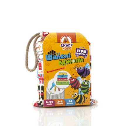 гр Гра настільна "Шалені бджоли" (укр)  VT8077-15 (12)  "Vladi Toys", 54 фішки, у мішку