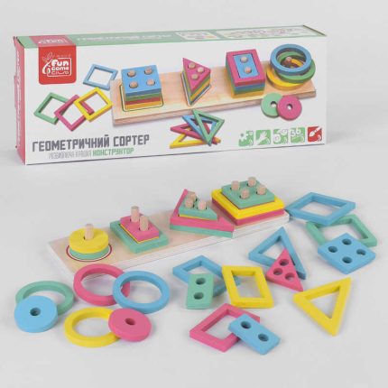 гр Дерев&apos;яний геометричний сортер 87639 (30) "4FUN Game Club Wood" в коробці