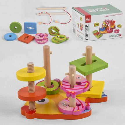 гр Дерев&apos;яна іграшка 61639 (18) "4FUN Game Club Wood", магнітна риболовля, в коробці