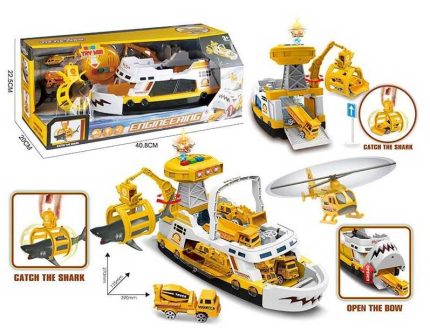 Корабель 660 S-03 (12/2) катер, акула, транспорт, світло, звук, у коробці