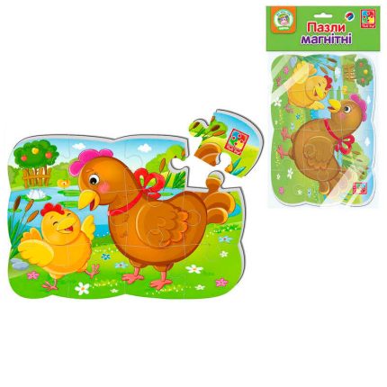 гр Пазли на магніті А5 "Курочка та курча" - VT3205-78 (50) "Vladi Toys"
