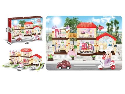 Ляльковий будинок 326 D 137 (12) DIY, 123 елементи, мелодія, наліпки, 2 ляльки, мопед, машинка, меблі, коробці