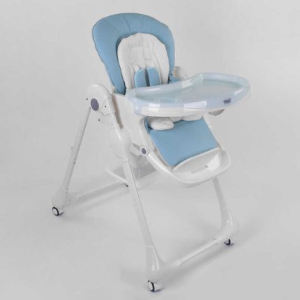 Стільчик для годування Toti W-48406 (1) м&apos;який PU, м&apos;який вкладиш, 4 колеса, знімний столик, в коробці