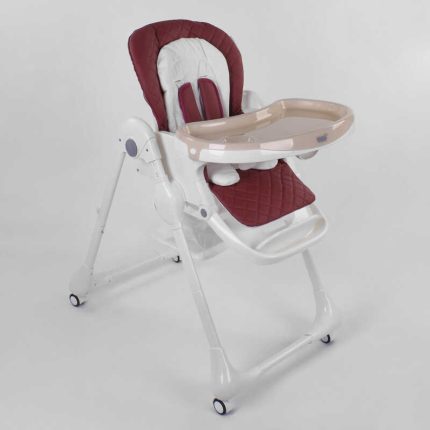 Стільчик для годування Toti W-22019 (1) м&apos;який PU, м&apos;який вкладиш, 4 колеса, знімний столик, в коробці