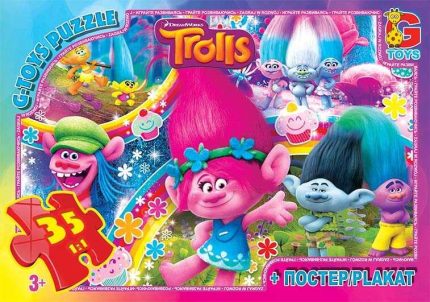 гр Пазли 35 ел. "G Toys" "Троллі" TR 0077 (62) +постер