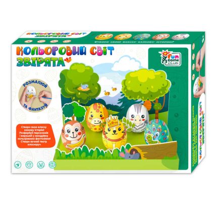 гр Кольоровий світ 60152 (24/2) "4FUN Game Club", "Звірята", 5 яєць, фарби, декор, в коробці