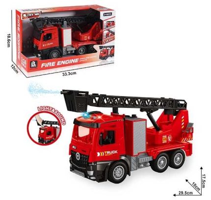 Пожежна машина 23088-5 (24) світло, звук, інерція, 1:16, висувна драбина обертається на 360°, помпова подача води, гумові колеса, в коробці