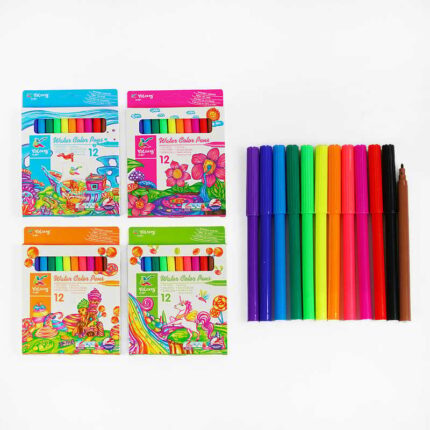 Фломастери С 37055 - YL875019-12 (240) 12 кольорів, 4 види, на водній основі, в коробці, ВИДАЄТЬСЯ ТІЛЬКИ МІКС ВИДІВ