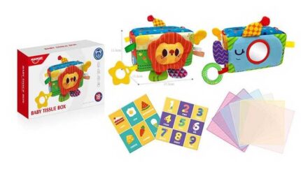 Брязкальце HE 8054 (72) м’яке, пискавка, шелесткі елементи, прорізувач, люстерко, килимки, в коробці