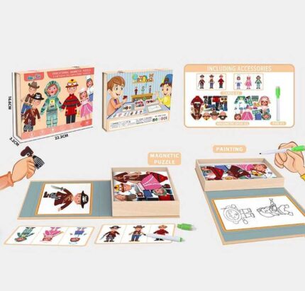 Магнітна гра XHM - 1109 A (64/2) “Професії”, 31 елемент, фломастер, в коробці