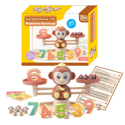 гр Балансир "Мавпочка" 54391 (18/2) "4FUN Game Club", мелодії та звуки, 30 карток, 19 мавпочок, 10 цифр, в коробці
