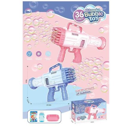 Установка з мильними бульбашками 829 (60/2) 2 види, 36 отворів, від батарейок, мильний розчин, в коробці