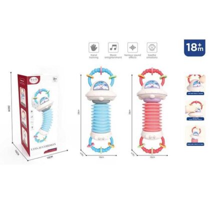 Брязкальце FXB 7 (72/2) 2 кольори, пискавка, тріскачка, пальчикова гра, в коробці