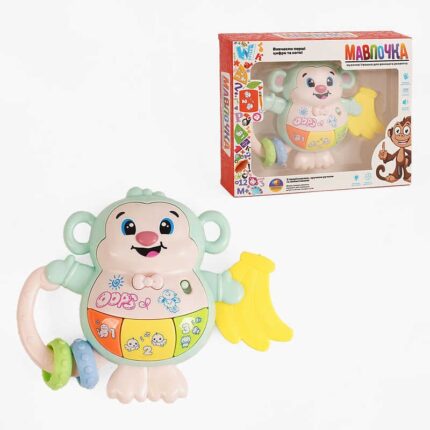 Музична мавпочка 59966 (72/2) "WToys", ОЗВУЧУВАННЯ УКРАЇНСЬКОЮ МОВОЮ, прорізувач, пальчикова гра, підсвічування, цифри, ноти, казки, пісні, звуки, в коробці