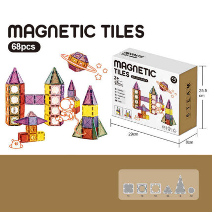 Магнітний конструктор XC-C 6 (16/2) 68 деталей, в коробці