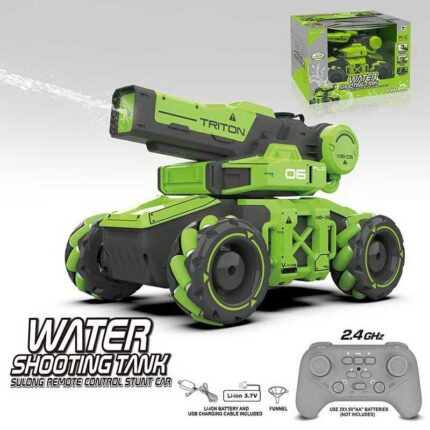 Танк на радіокеруванні SL 8014 A (18) стріляє водою, обертання на 360°, ковзання, пульт 2,4 GHz,  акум. 3.7V, USB-кабель, роликові колеса, тріскачка, лійка, в коробці