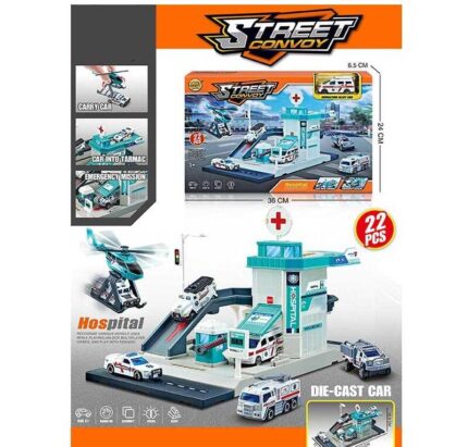 Трек MH 175 (48/2) 22 елементи, наліпки, машинка, вертоліт, в коробці