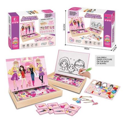 Магнітна гра XHM - 9901 A (36/2) “Одягни ляльку”, дошка пиши-витирай, маркер, 8 карток із завданнями, в коробці