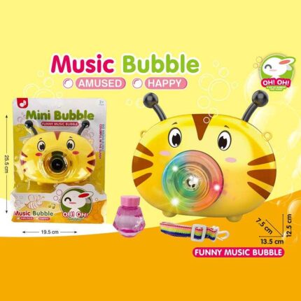 Установка з мильними бульбашками 332 (72/2) камера, музика, на батарейках, підсвічування, пляшечка з мильними бульбашками, автоматичний принцип, ремінець, на листі