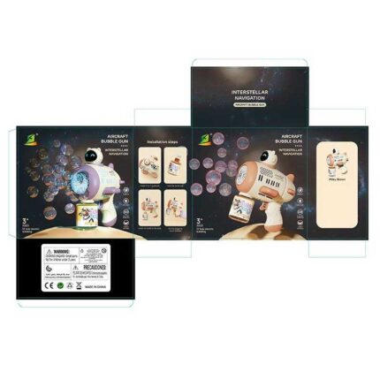 Пістолет з мильними бульбашками 636-77 (48) 2 види, на батарейках, автоматичний режим роботи, підсвітка, мильний розчин, в коробці