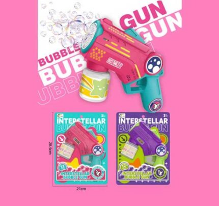 Пістолет з мильними бульбашками 668-106 (60) 2 кольори, на батарейках, автоматичний принцип роботи, мильний розчин, на листі