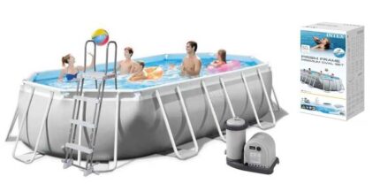 Intex Басейн каркасний 26796 NP (1) об'єм:18202л, розмір:503х274х122см, сходи, насос-фільтр 5678 л/год, скіммер, в коробці