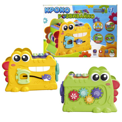 Кроко розвивайка 76266 (48) “WToys”, 2 види, ОЗВУЧУВАННЯ УКРАЇНСЬКОЮ МОВОЮ, спінер, рухомі шестерні, ксилофон, в коробці