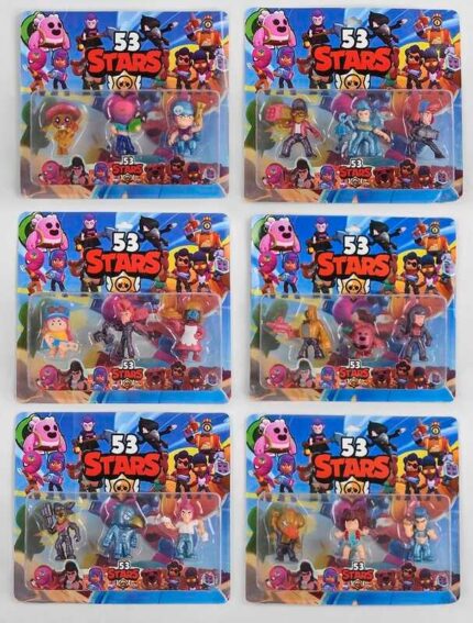 Герої LDY 220800 (216) BRAWL STARS, 6 видів, на листі, ВИДАЄТЬСЯ ТІЛЬКИ МІКС ВИДІВ