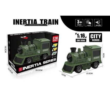 Потяг музичний MJX 110 A (24) 1:16, на батарейках, інерційний механізм, звук, світлові ефекти,  в коробці